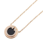 ティファニー T TWO サークル ネックレス ゴールド ブラック K18PG ピンクゴールド オニキス レディース TIFFANY&Co. 【中古】